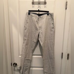 Banana Republic Linen Striped Pants Mens 33*30
 Khaki White Tapered Chino Cotton